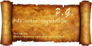 Pásztor Gorgiás névjegykártya