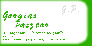 gorgias pasztor business card